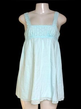 VTG 2007 Victoria’s Secret Angels XS Cotton Babydoll Nightgown Y2K Eyelet
